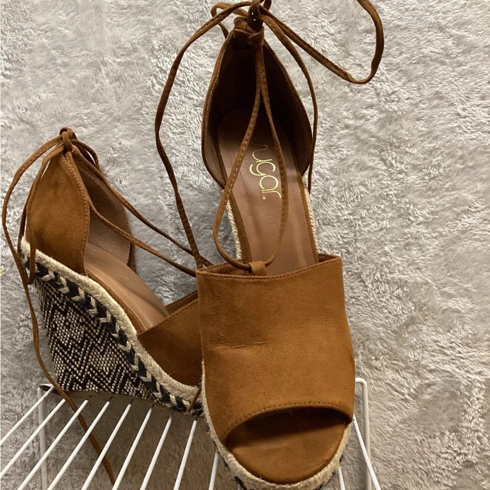 Sugar Tan Espadrille‎ Wedge Sandals